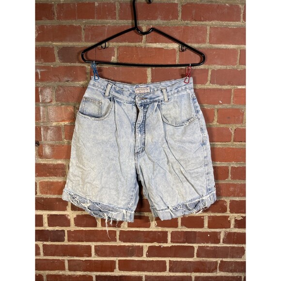 Vintage 90s Guess Denim Shorts Jorts Distressed USA Made Size 31, Real 30x8 - Picture 2 of 7